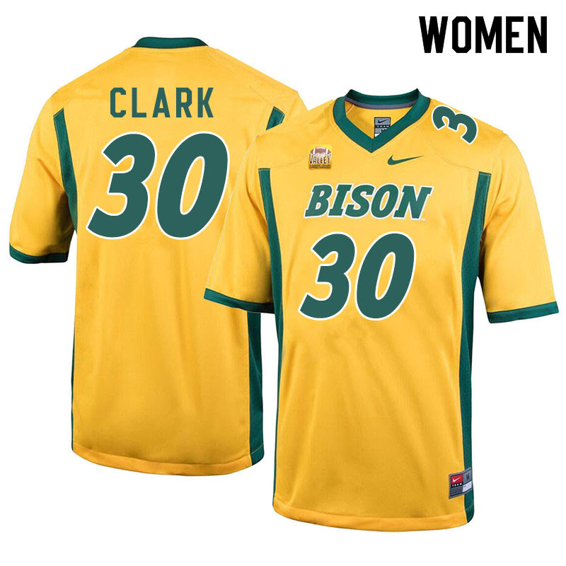 Women #30 Saybein Clark North Dakota State Bison College Football Jerseys Sale-Yellow